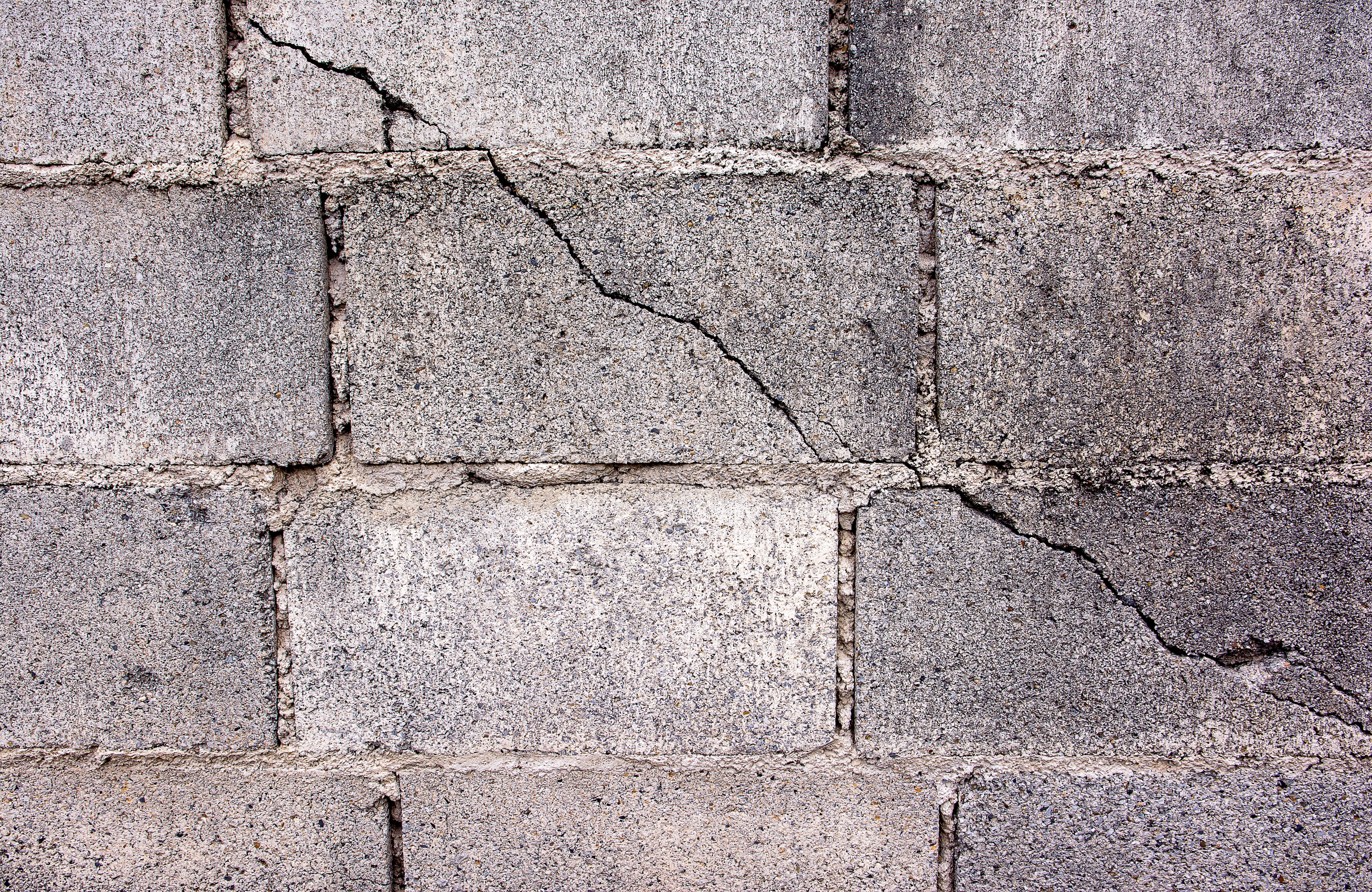 Earthquake damage in cement cinder block