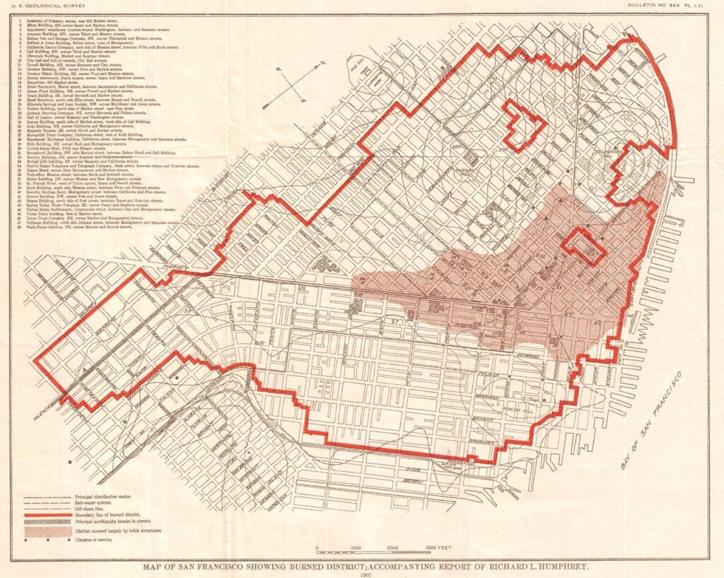 1907, Geological Survey Map of San Francisco after 1906 Earthquake