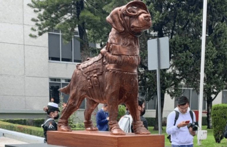 Monument of Frida, the dog rescuer