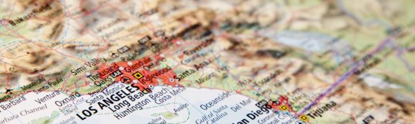 Map of Southern California with active earthquake faults