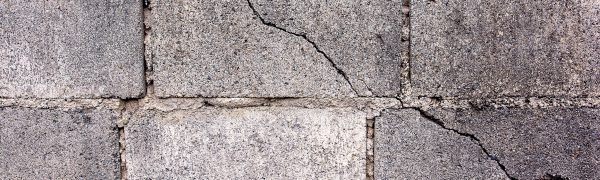 Earthquake damage in cement cinder block
