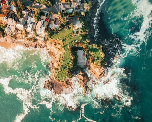 California coastline with homes